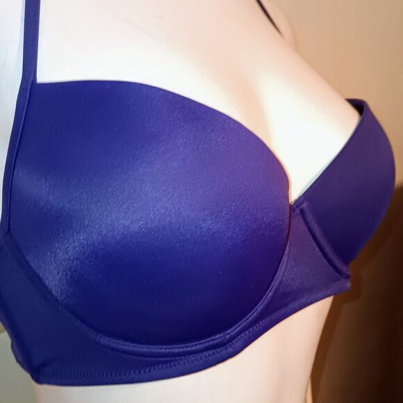 Victorias Secret Push Up Underwire Bikini Top-Size 34C-Halter Adjustable Strap - Picture 2 of 7